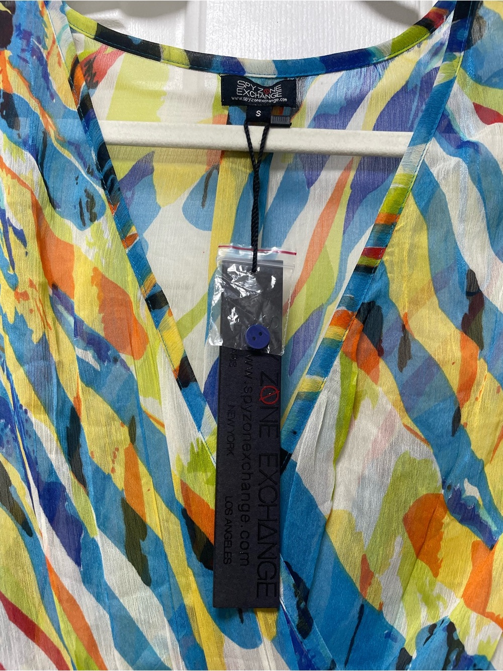 Multi-Color Abstract Wrap Maxi Dress - Picture 8 of 11